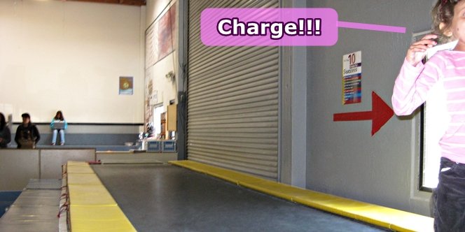 CLICK to continue: Charge!  Sofia on the trampoline at Santa Cruz Gymnastics