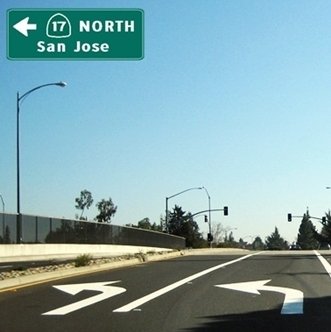 CLICK to go LEFT onto Highway 17 North from Lark Ave