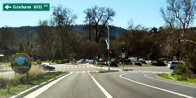 CLICK to continue: Left on Graham Hill Road from Mount Herman Road