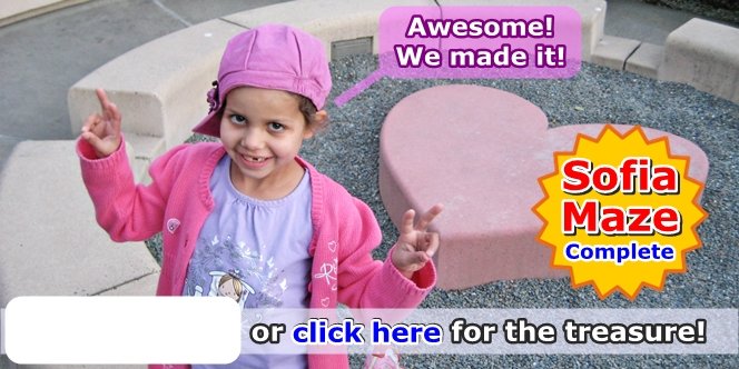 Awesome! We made it to the end of the maze! Click here to see all the treasure from our sponsors in one place!