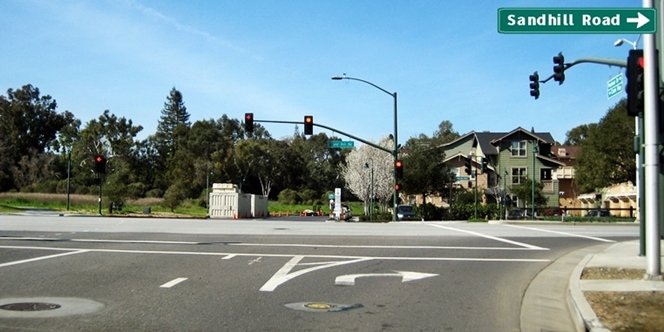 CLICK to continue: Right on Sandhill Rd from Pasteur Drive