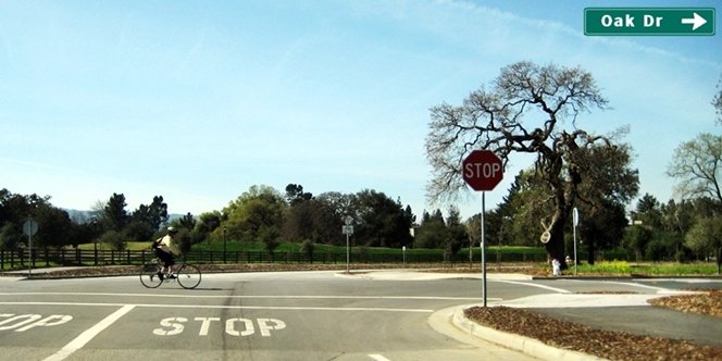 CLICK to continue: Right on Oak Road from Stock Farm Road