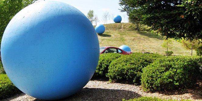 CLICK to continue: The blueballs at Anna Jean Cummings Park. They're blue balls