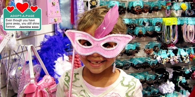 CLICK to continue: Sofia holding mask at Claire's