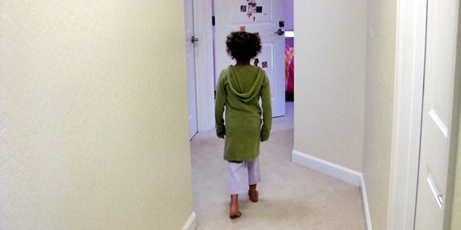 CLICK to continue: Sofia walking down hallway