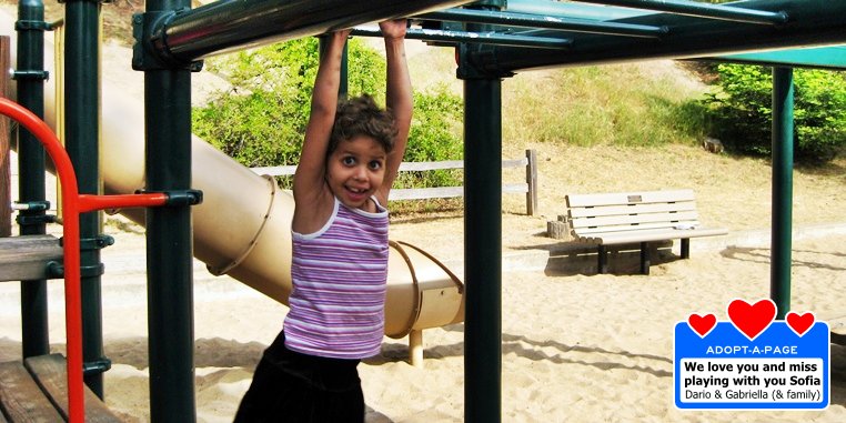 CLICK to continue: Sofia on the monkey bars