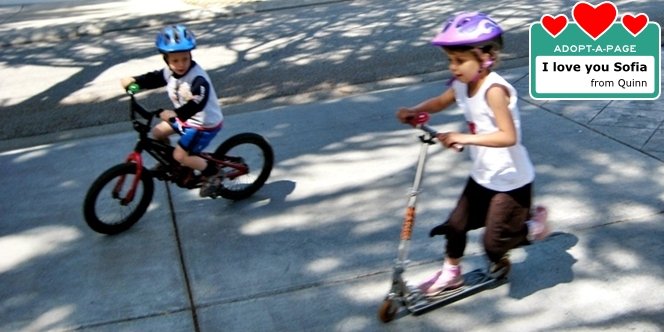 CLICK to continue: Scooter vs bike races on the driveway