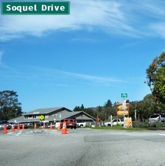 CLICK to continue on Soquel Drive at Trout Gulch