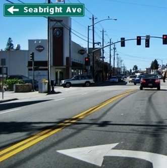 CLICK to go LEFT on Seabright Ave from Soquel Ave